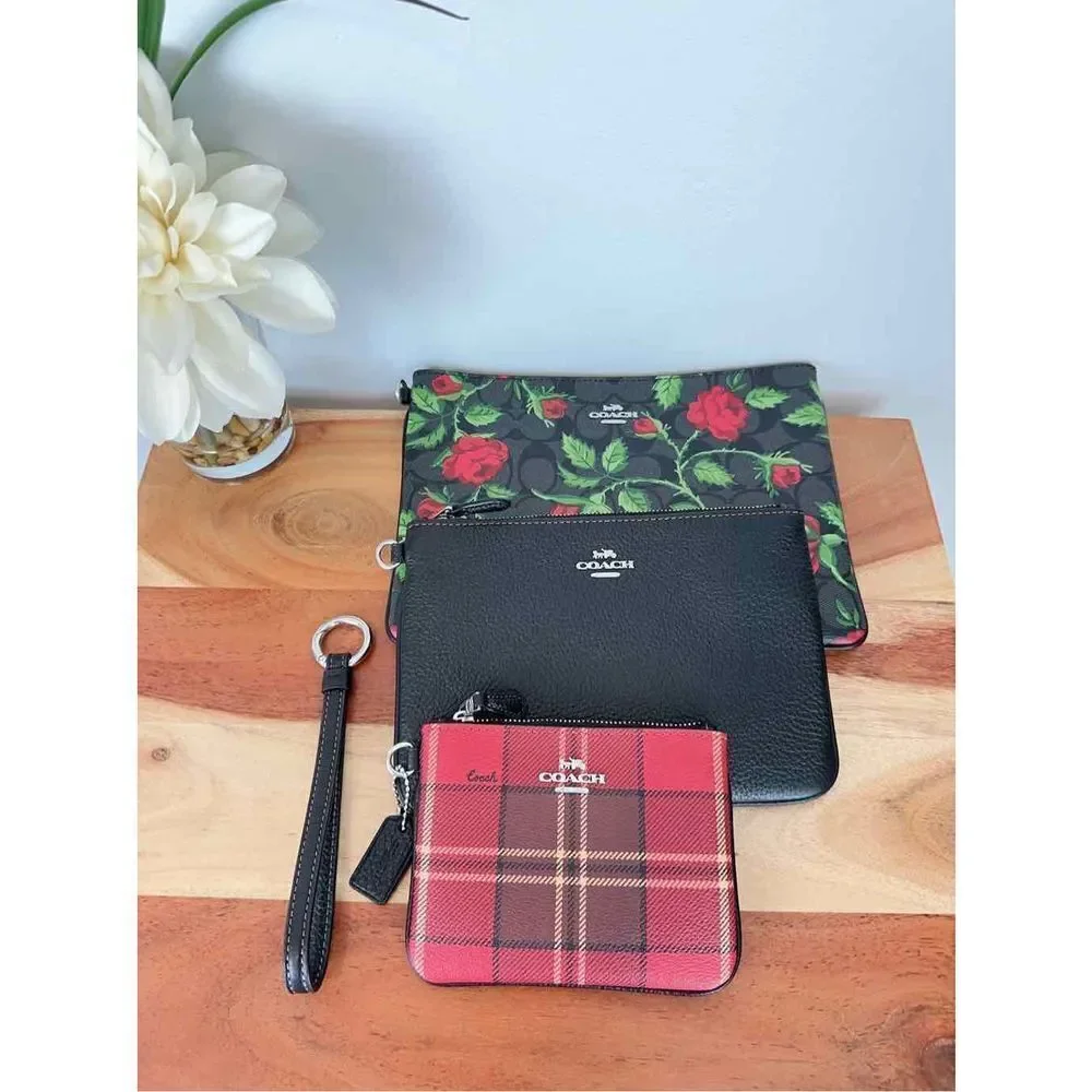 NWT Coach Mix Print Pouch Trio‎  bags